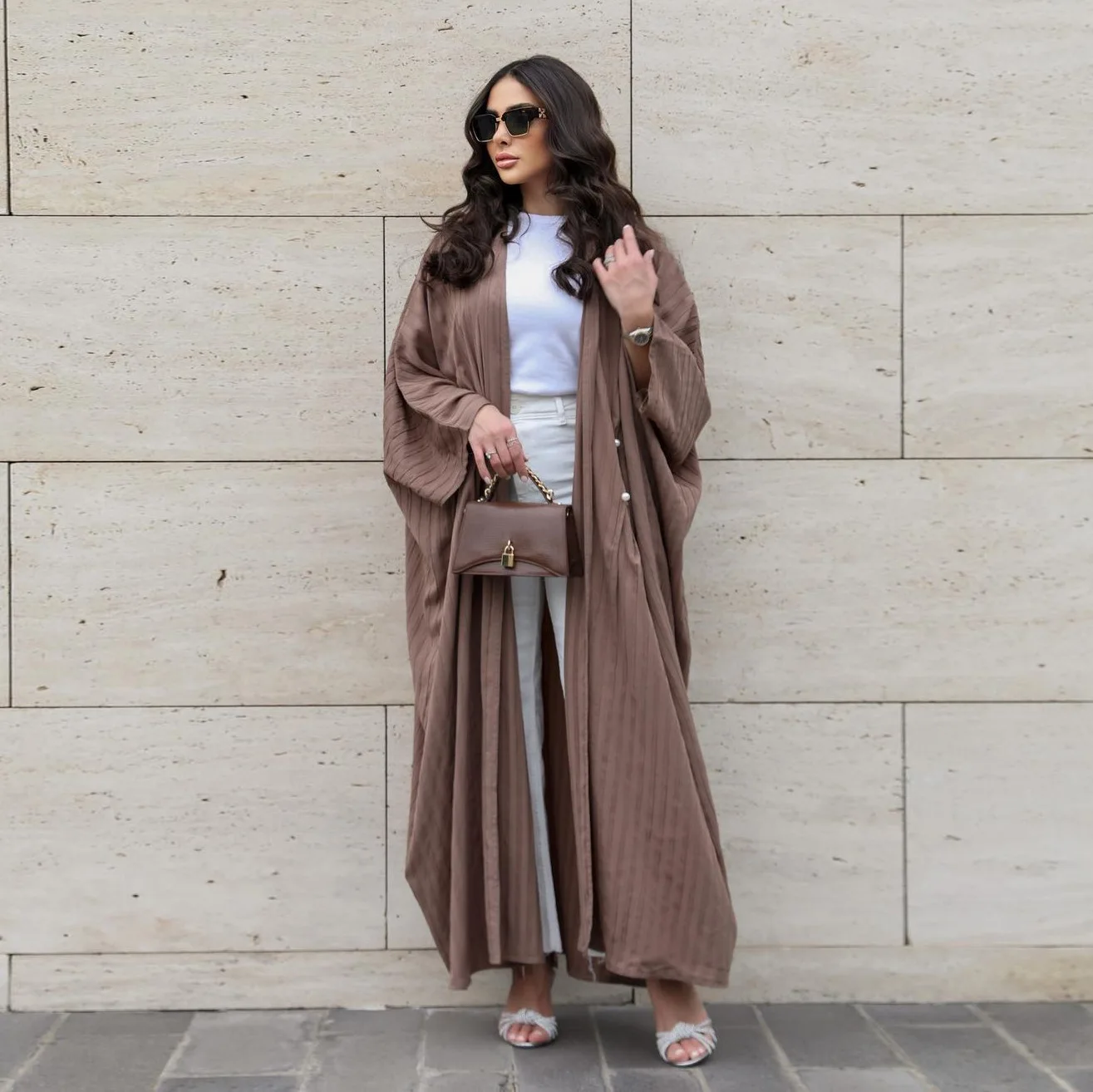 Eid Open Abaya Muslim Dress Turkey Stripe Abayas for Women Dubai Kimono Femme Musulmane Modest Islamic Clothing Moroccan Kaftan