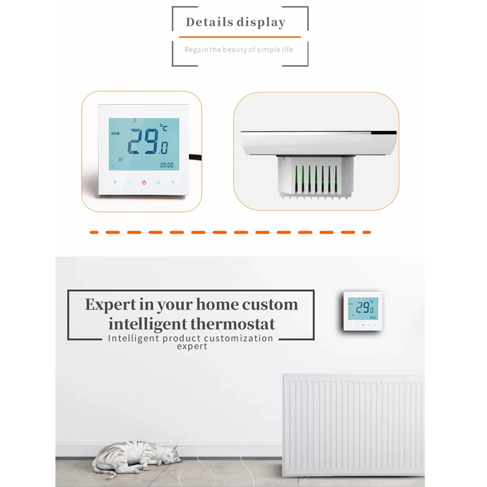 Touch Screen Weekly Programmable Heating Thermostat