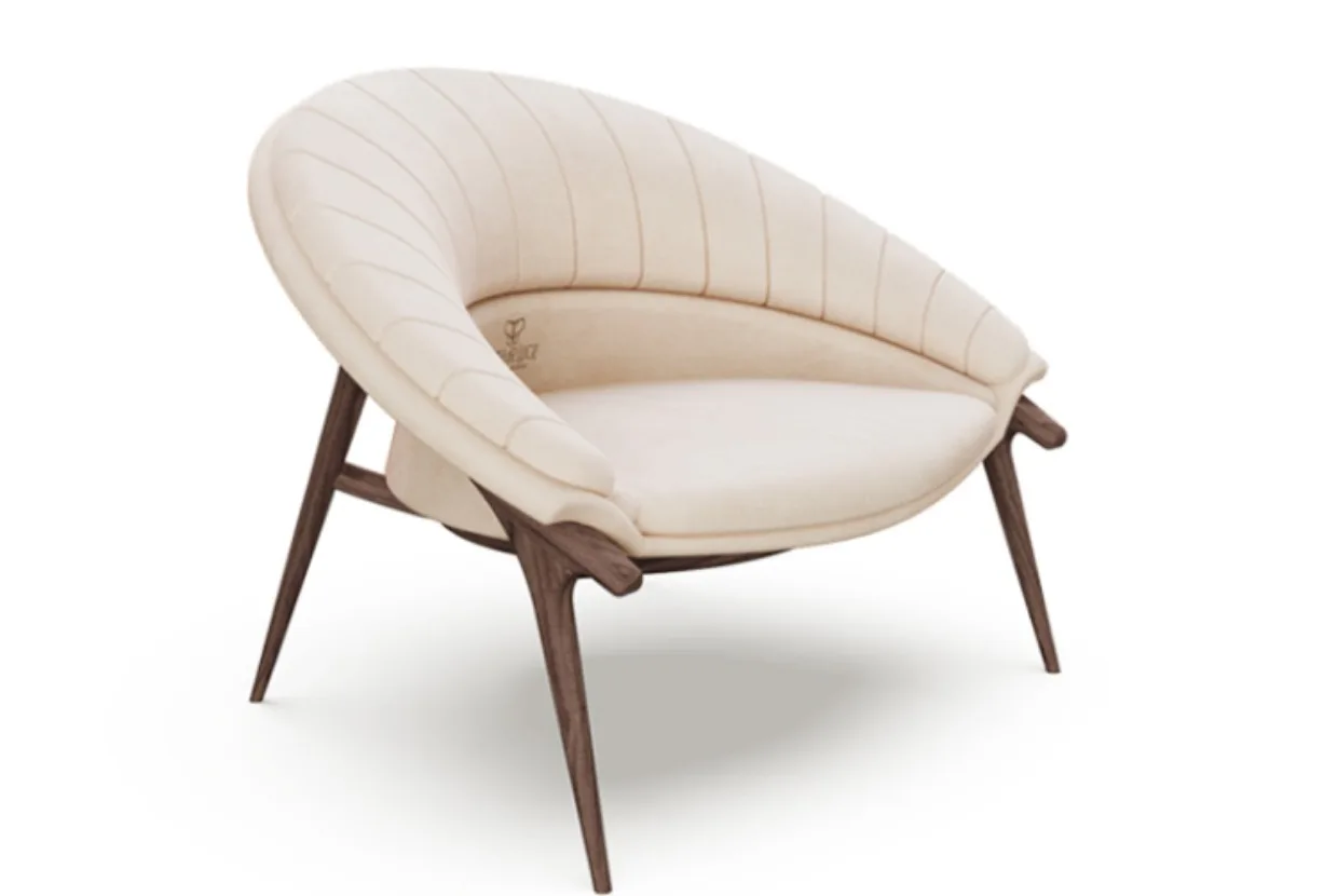 

YY Light Luxury North America Black Walnut Solid Wood Sofa Chair Minimalist Conference Chair
