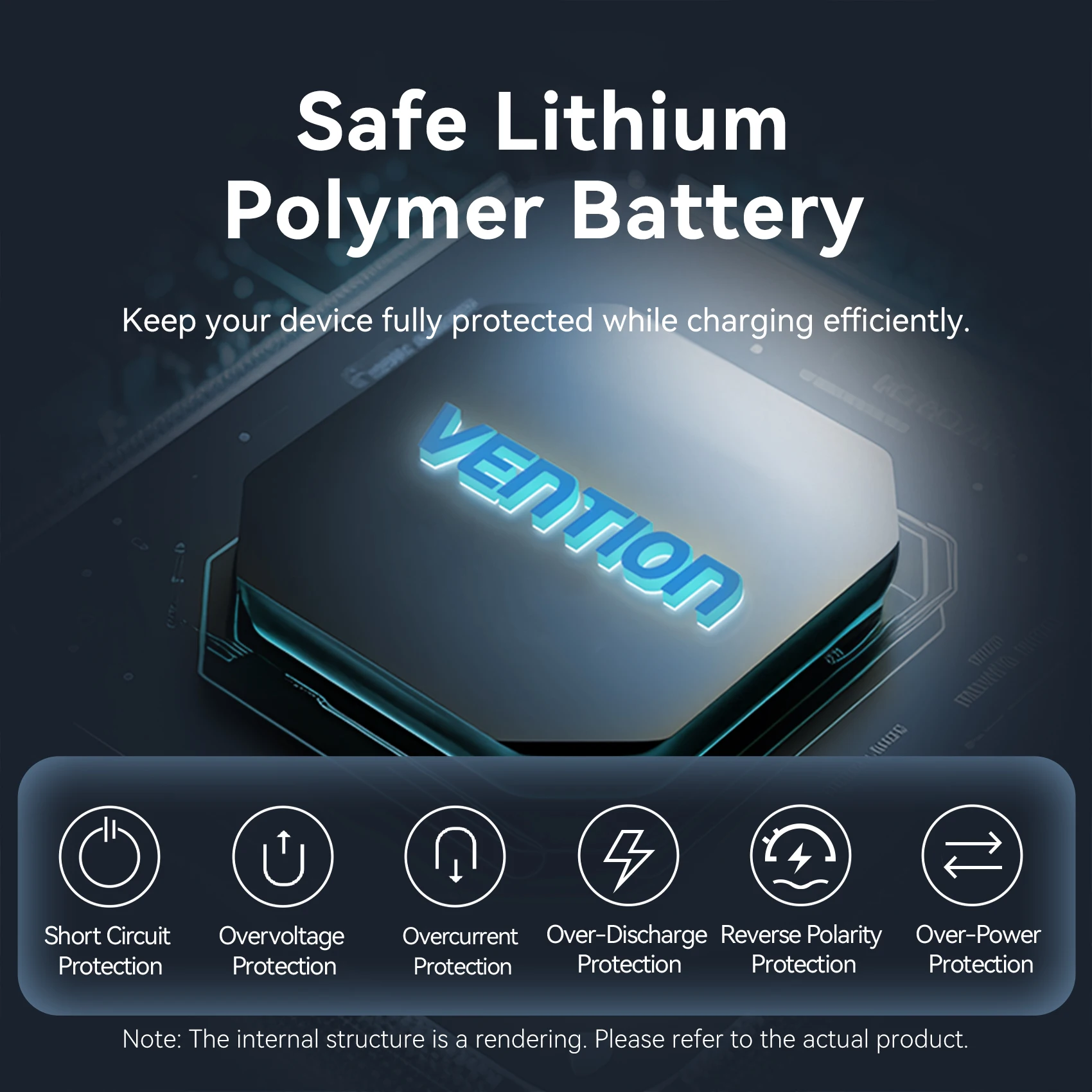 Power Bank Vention 10000mAh 35W PD Fast Charger with Type C Cable Mini External Spare Auxiliary Battery for SmartPhone