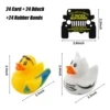 24/48 Set Rubber Duck With Card Duck  Tags, Ducked Card Yellow Rubber Ducks, Rubber Bands for Jeep Car Duck Attach to Duck 2