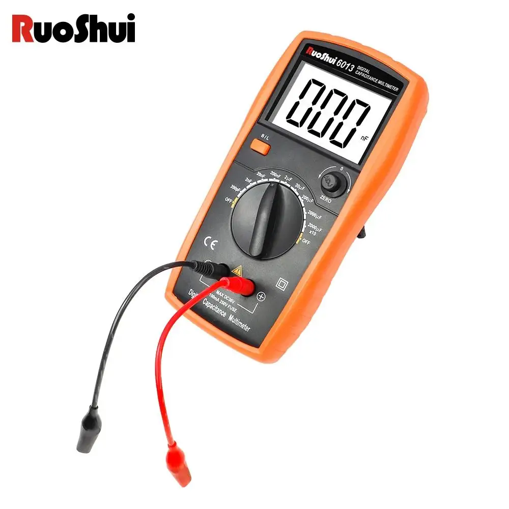 RuoShui6013 Digital Capacitance Meter High Precision Handheld Capacitor Tester Auto Tool 200pF-20000uF Inductance LCR Multimeter 4