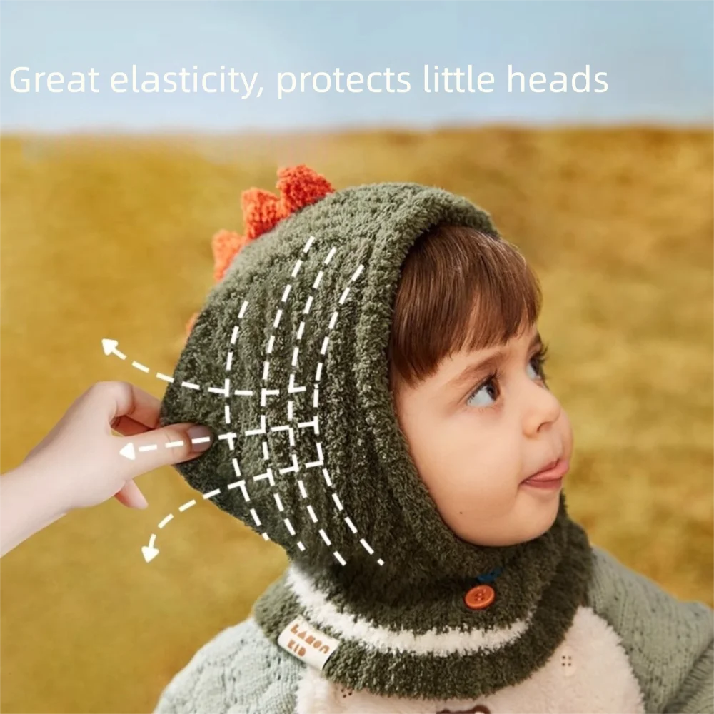 New Cute Cartoon Ear Protection Cap Cold Proof Windproof Hat Scarf One-Piece Keep Warm Pullover Hat