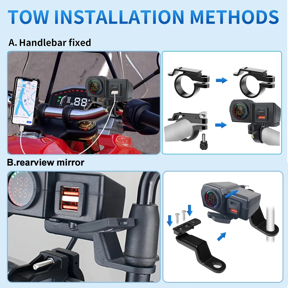 Motorcycle Charger Dual QC3.0