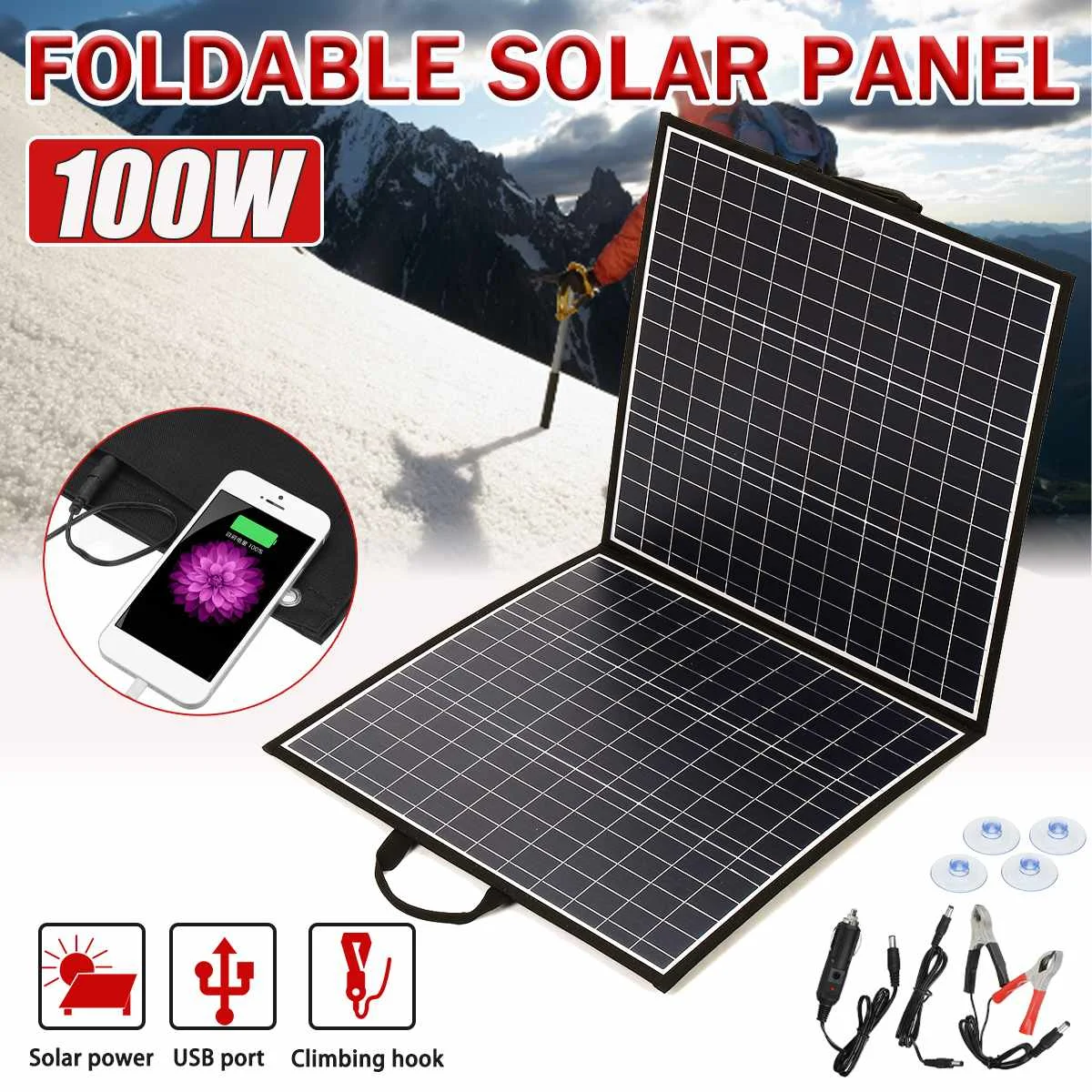 大幅値引 ポータブルソーラーパネル 100w デュアル18v Usb 防水 柔軟性 太陽電池用 自動車用ヨット用 Rvバッテリー充電器 感謝価格 Www Guildtheatre Co Za