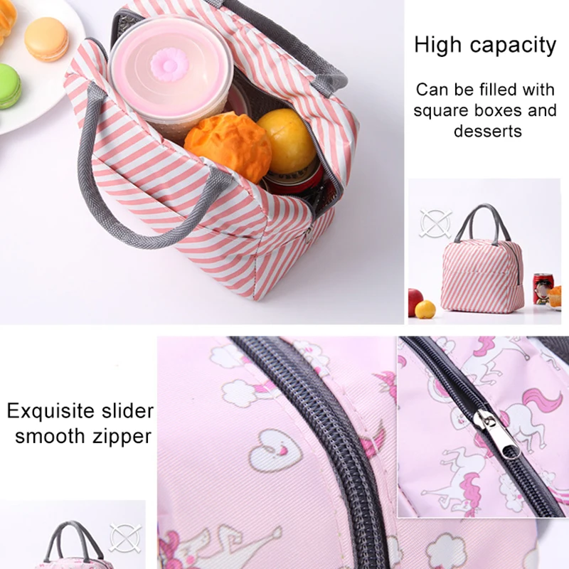Lunch Box Insulation Bag Thickened Cute Bento Pouch Thermal Food Picnic Bags
