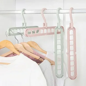 9 Hole Clothes Hanger Space Saving Clothes Hanger Magic Clothes Hanger Multifunctional Drying Rack Wardrobe Storage Organizer 1