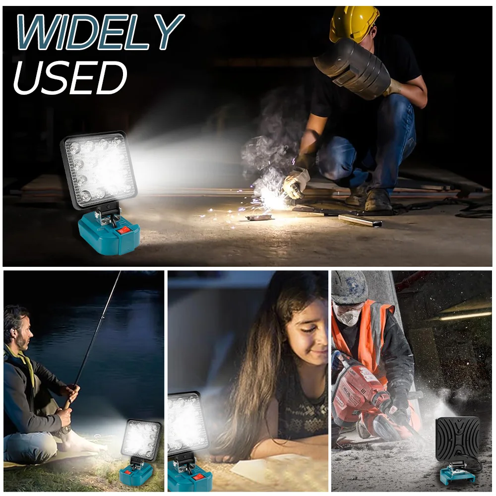 LED Flashlight Camping Lights LED Work Light Work Light 4 inch Cordless LED Work Light Makita 14.4V-18V Li-ion Battery Handheld Emergency Tool Light Camping Flashlight Spotlights