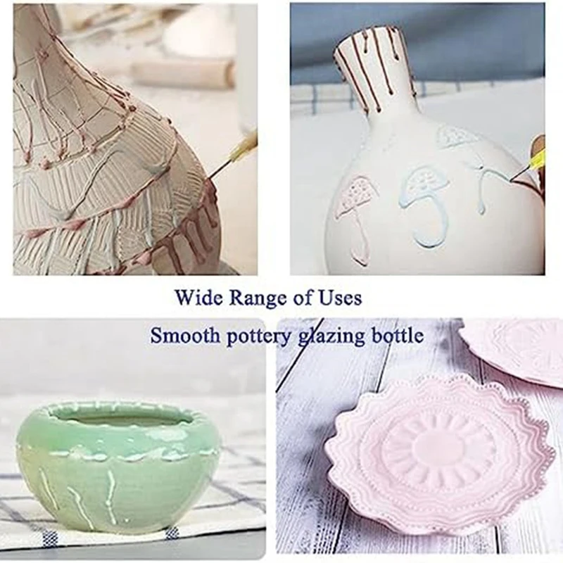 Ceramic Precision Tip Applicator Bottle Metal Pottery Glaze Sliding Tail Pottery Glaze Squeeze Bottle Clay Supplies