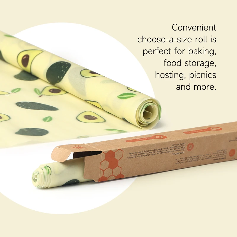 Weedi Reusable Beeswax Food Wraps Orangic Cotton Wrap Fabric, Fresh Keeping Eco Friendly Beeswax Wrap for Food bee's wraps 3