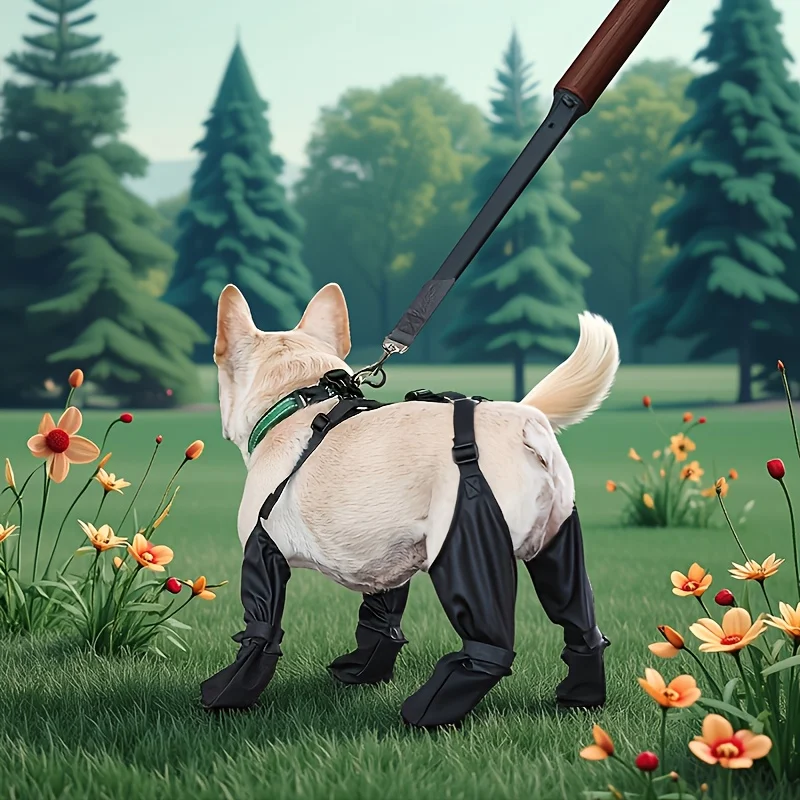 2025 Best Anti-Slip Dog Shoes Pet Paw Protector Dog Rain Booties, Dirty-proof & Anti-fall Dog Outdoor Dog Suspender Sock Shoes