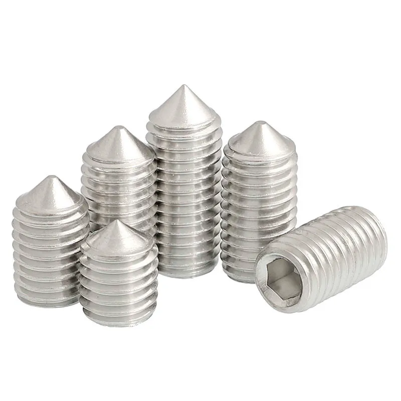 

200pcs M3 M4 M5 M6 Hex Hexagon Socket Set Screw Cone All Cup Point Grub s A2 304 Stainless Steel Bolt DIN914