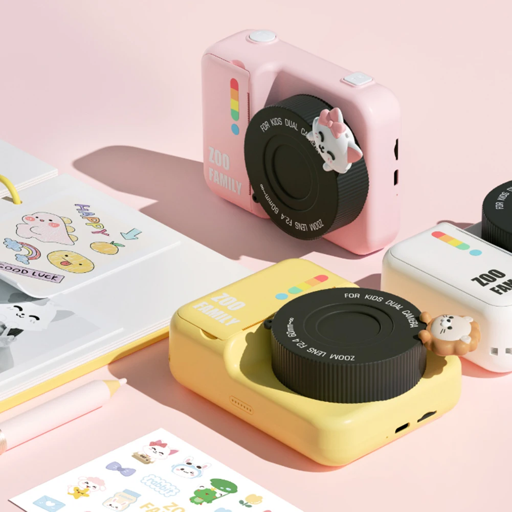 어린이 셀피 카메라 장난감, 1080P 카메라, 3 롤 인화지, 3 인치 IPS 스크린, 소년 소녀 선물, 48MP 즉석 카메라