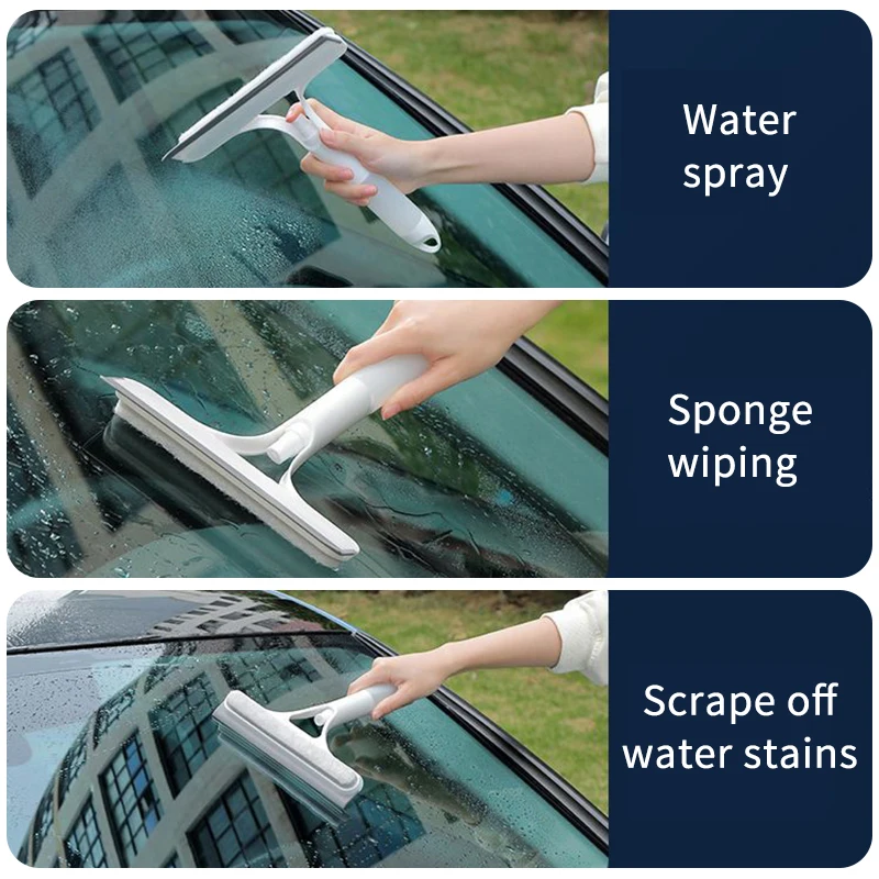 3 In 1 Water Spray Window Cleaner Spray Bottle Wiper Glass Brush Cleaning  Equipment Wiper Glass Scraping - Cleaning Brushes - AliExpress