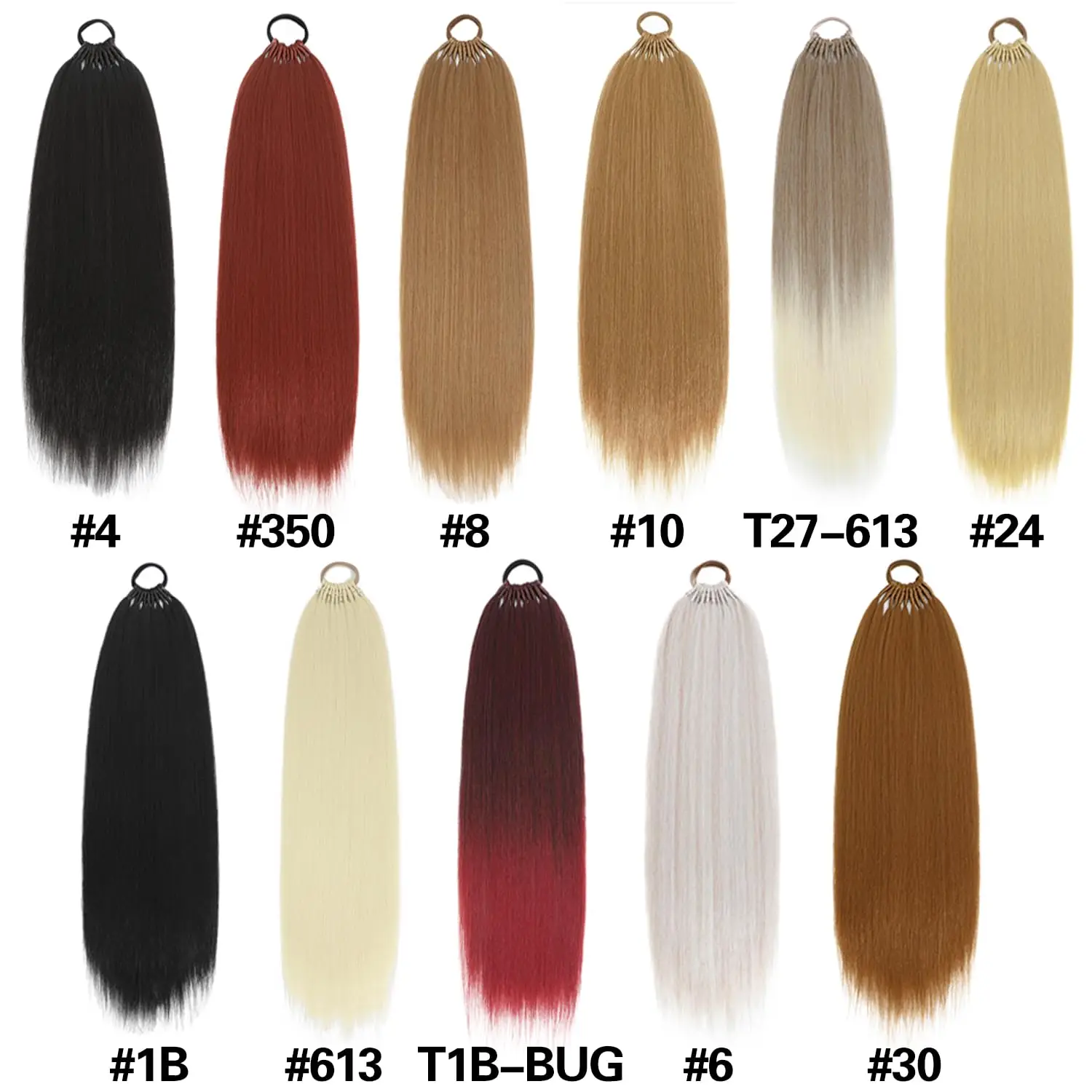 LUPU Synthetic Ponytail Hair Extensions Long Straight False Ponytail Tails With Rubber Band Fake Hairpiece For White Black Woman