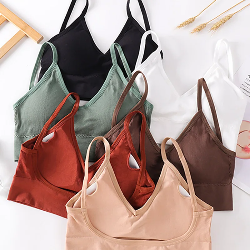 

Women Breathable Tank Tops Underwear Seamless Sleep Bra Yoga Sports Bra