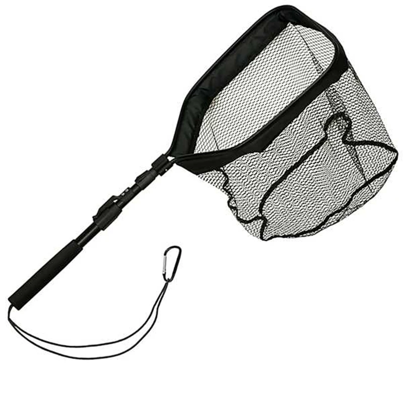 

Hot AD-Retractable Fishing Net Telescopic Folding Landing Net Pole Folding Landing Net Fishing Black
