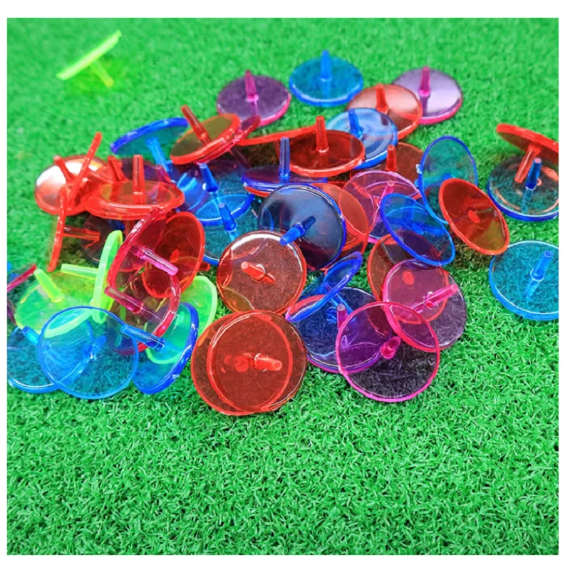 Golf Ball Markers Bulk 200 Pcs Position Marker Multicolor Transparent Plastic 24mm Flat Round Golf Mark