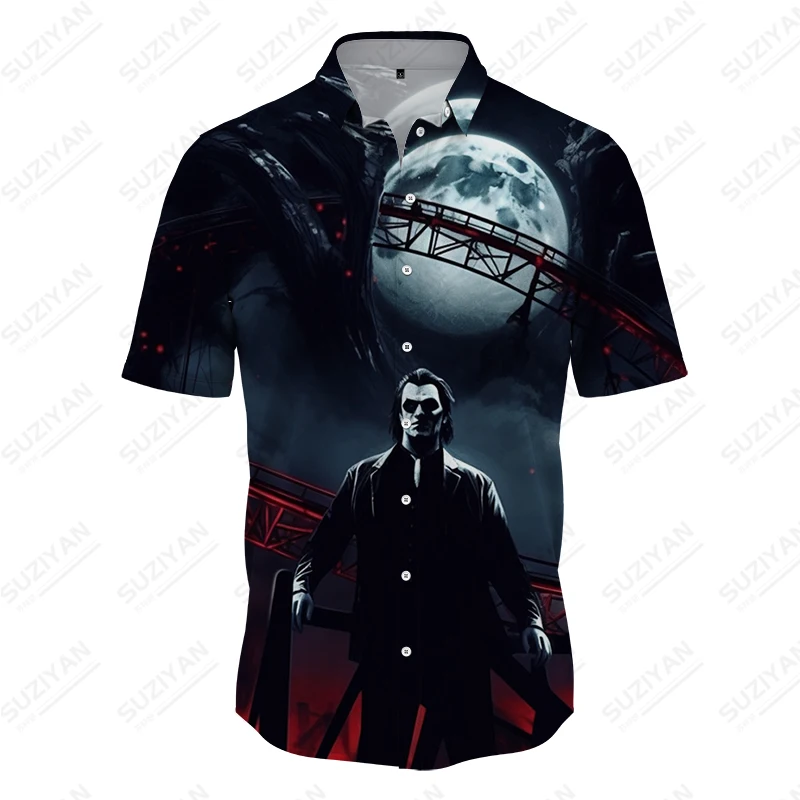 

Men's 3D Horror Vampire Printing Shirt In Summer New Fashion Top High -quality Large Size Men's Shirt Retro Street Clothing