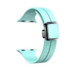 Versatile Magnetic Silicone Sports Strap - 38mm 40mm 41mm (Gem green)