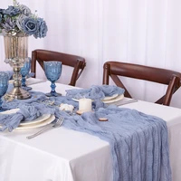 Event Designing Table Runner Cheese Cloth Gauze Crepe Rustic Wedding Party Decor Farmhouse Tabledecor House Warming Gift Easter 1