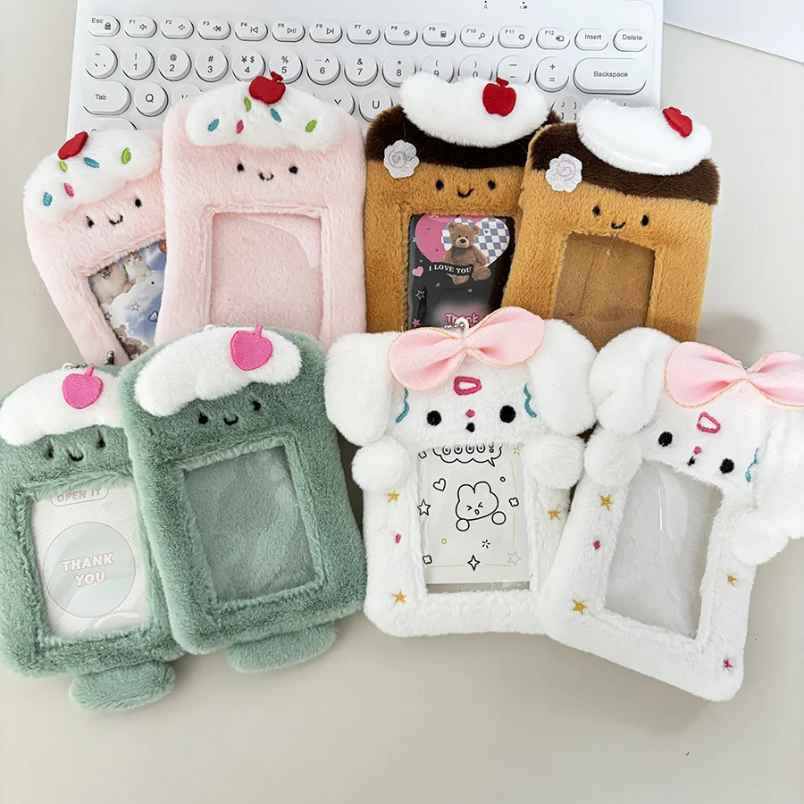 SKYSONIC New 3 Inch Photocards Plush Kpop Holder Kawaii Idol Postcards Storage Card Bag Kpop Collect Organizer Schoolbag Pendant 6