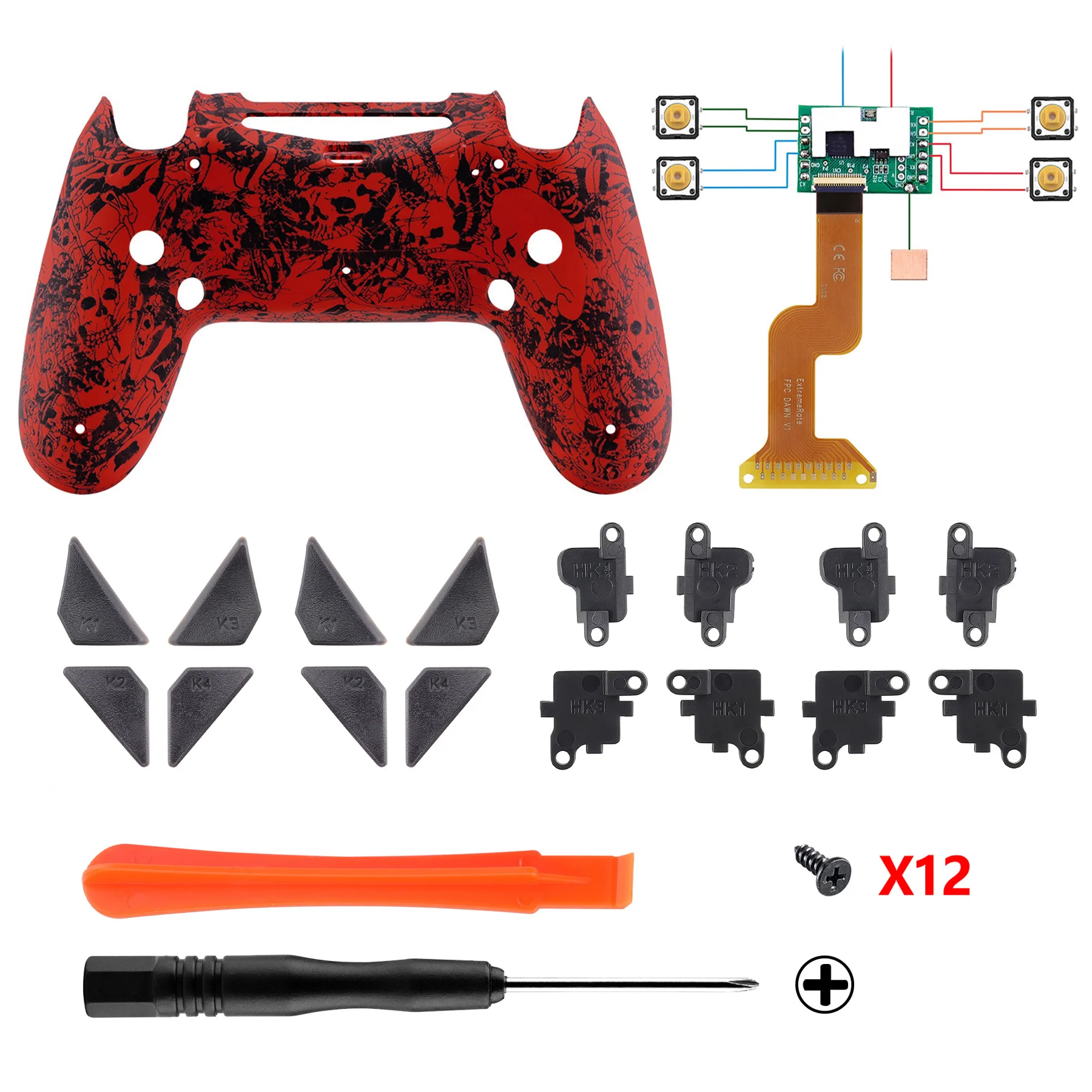 その他 REM eXtremeRate Textured Black Dawn Remappable Remap Kit for PS4