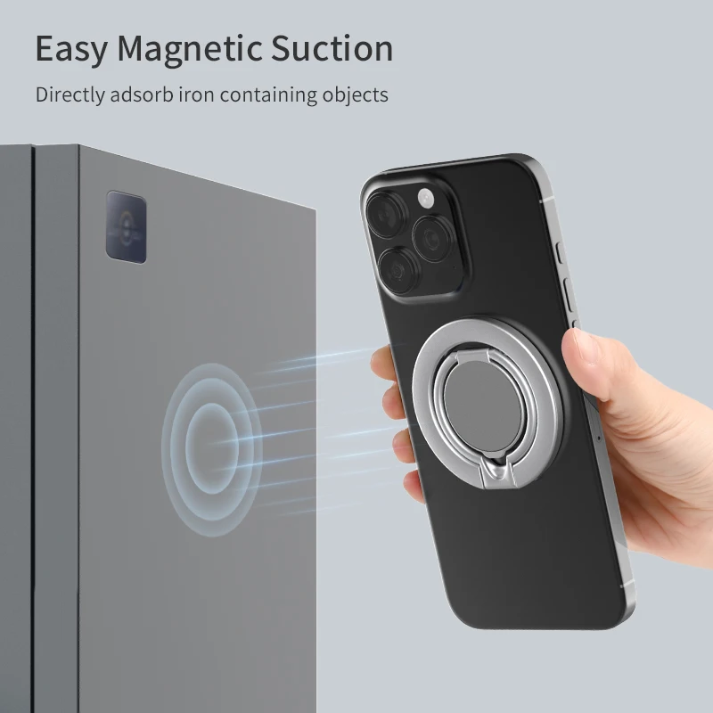 2025 Double Sided For Magsafe Phone Holder For Iphone 17/15/16 Foldable 360° Rotating Stand Strong Magnet & Finger Grip Suppor, Alina Gadgets