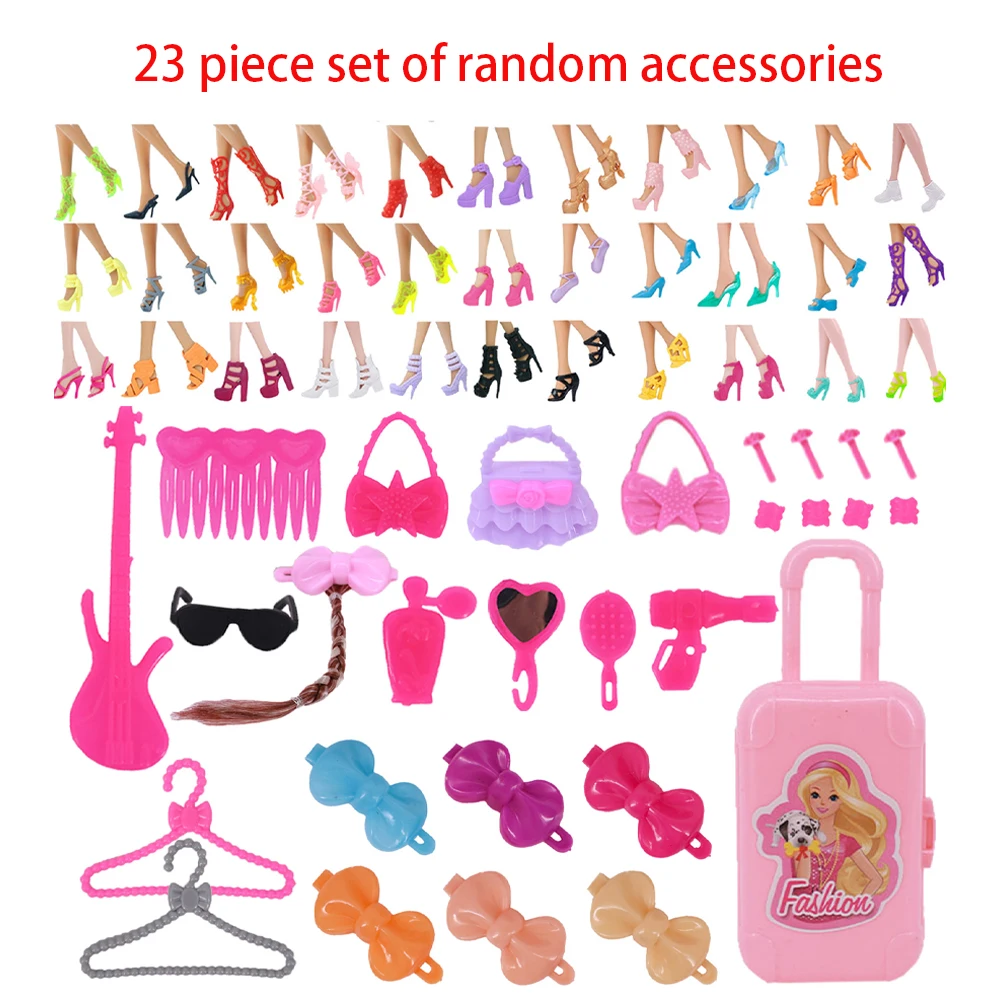 Ensemble 26/30/32/42 pièces adapté aux accessoires de vêtements de poupée de 30cm, vêtements aléatoires, chaussures, colliers, lunettes, sacs, ensemble