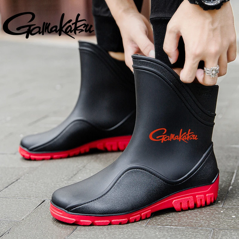 

Men Fishing Shoes Slip On Waterproof Rubber Rain ShoesWork Mud Boots Durable Non-Slip Garden Boots for Farming Gardening Fishing