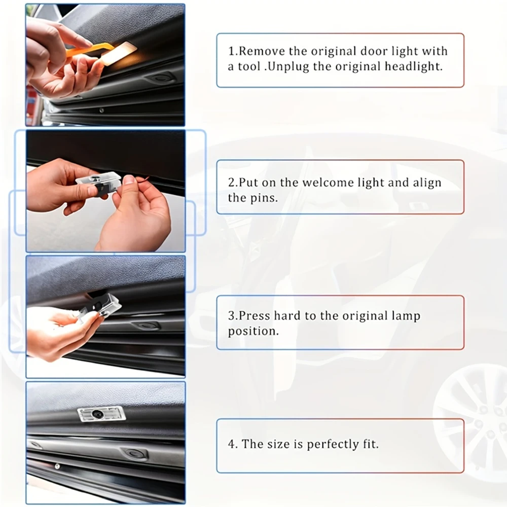 4pcs 자동차 도어 로고 빛 메르세데스 벤츠 S 클래스 AMG W221 2008-2012 W447 W639 Vito Viano  2016 장식 램프 자동차 액세서리 - AliExpress