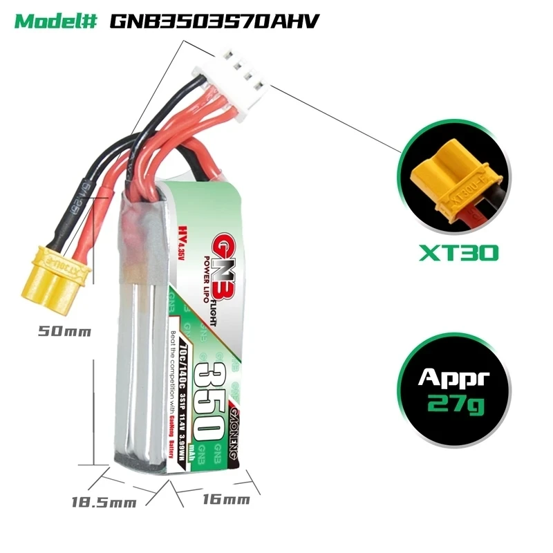 1-10PCS GAOGENG 3S GNB 11.4V 80C 300mah Lipo Battery XT30 For BETAFPV Beta75X 3S Beta65X 2S Whoop Drones Parts 3S 11.4V Battery 3