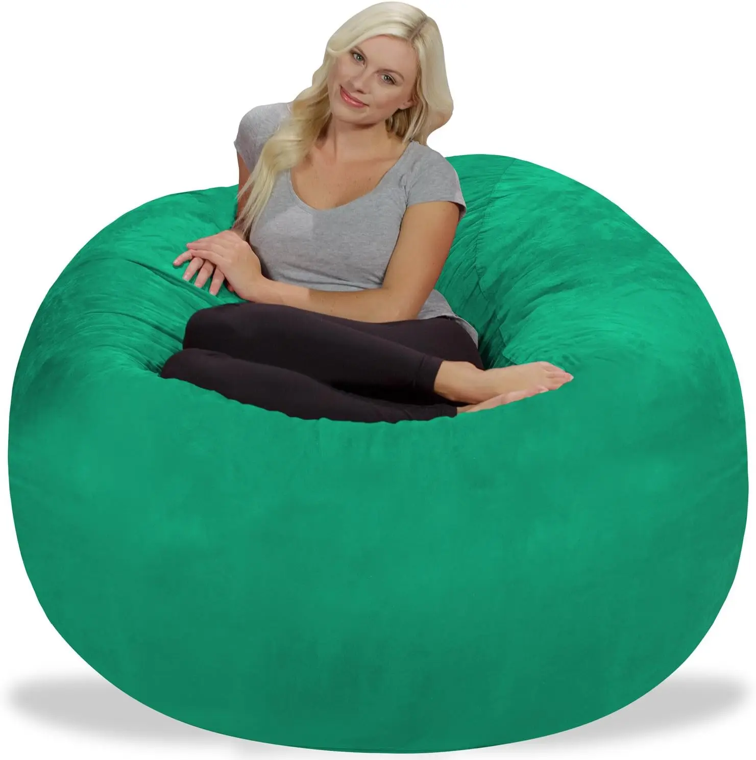 Sack Bean Bag Chair: Giant 5' Memory Foam Furniture Bean Bag-Big Sofa with Soft Micro Fiber Cover-Tide Pool