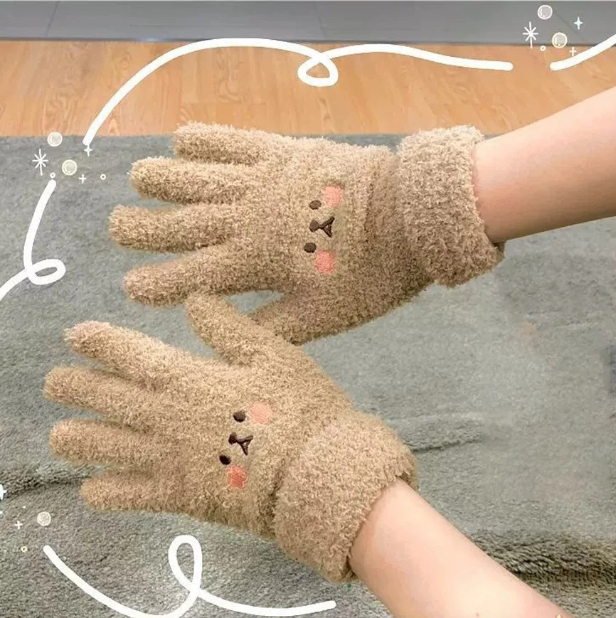 Portable Winter Gloves Cozy Cute Winter Gloves Couple Fleece Gloves For Winter Outings Birthdays Gifts