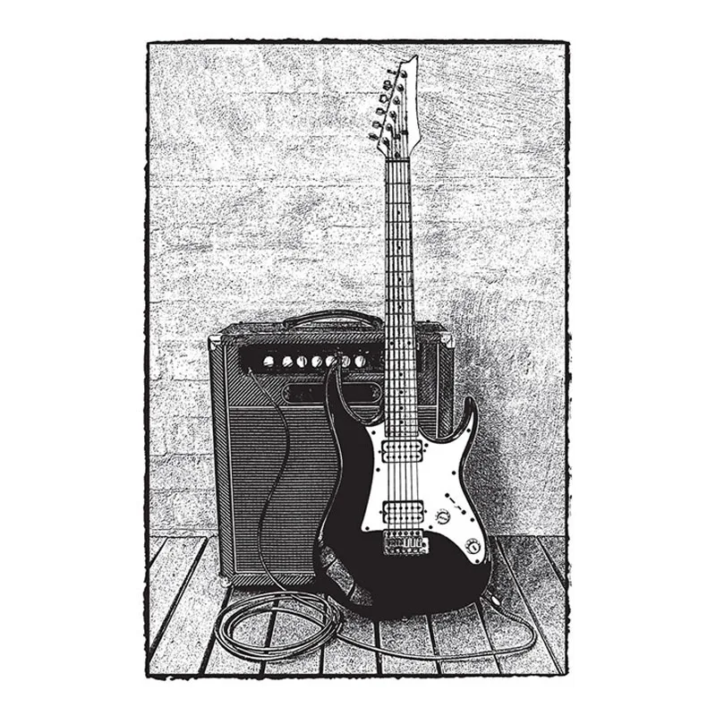 

Electric Guitar Clear Stamps Guitar Lovers Transparent Clear Silicone Stamps for DIY Scrapbooking Card Making Craft new 2024 X4