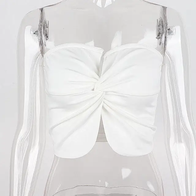 Candyhot Y2K Sexy Backless Off Spalla Donna Bianco Corsetto senza