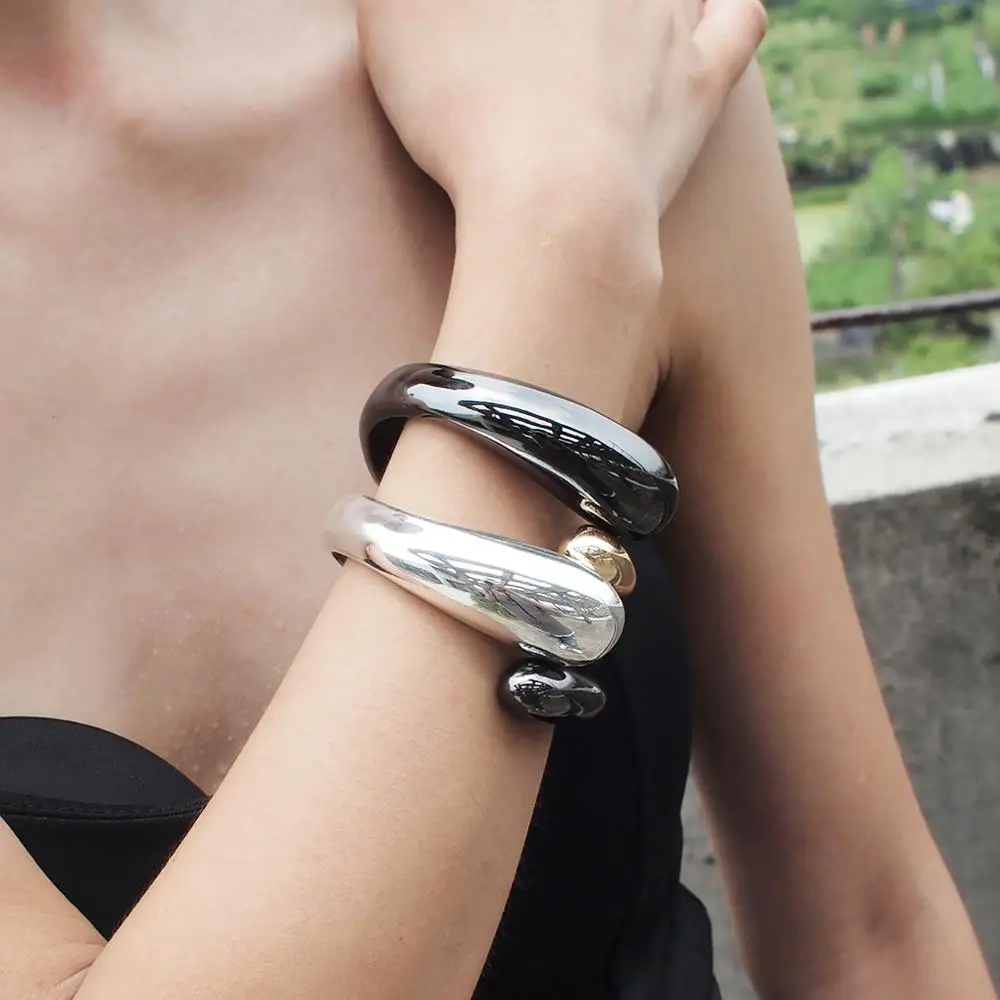 Bangle Bracelet Mixed Color Simple Bracelet For Women Statement Alloy Cuff Opening Rough Bangles Fashion Jewelry Party Wedding bangle bracelet