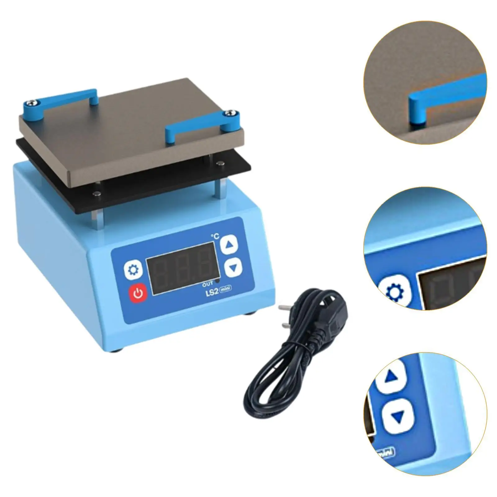 Electric Heating Plate for Phone Maintenance EU 220V Plug Multipurpose Sturdy Anti Skid Feet 160W 3.9x4.7x4inch Range 0-260&deg;C