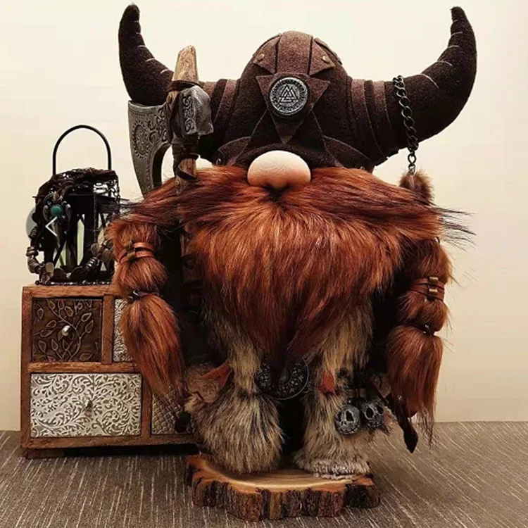 

New Large Viking Warrior Gnome Desk Home Decoration Explosives for Cross-border Independent Stations Nordic Retro Decor Figurine