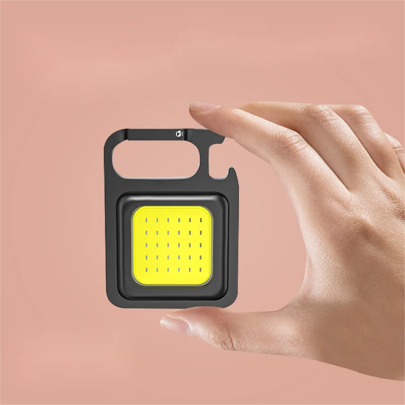 COB Work Light Outdoor Strong Light Flashlight Mini Multifunctional Waterproof Emergency Keychain Light USB Charging