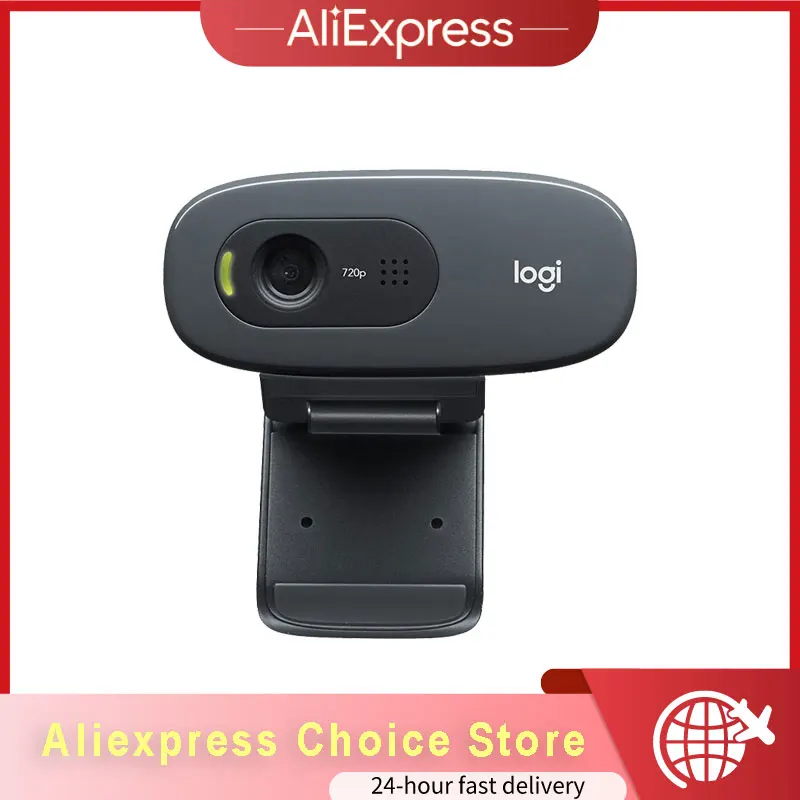 Logitech Original C270 Desktop Computer Notebook C270i iptv Free Drive Online Course Webcam Video Chat Recording USB Camera HD