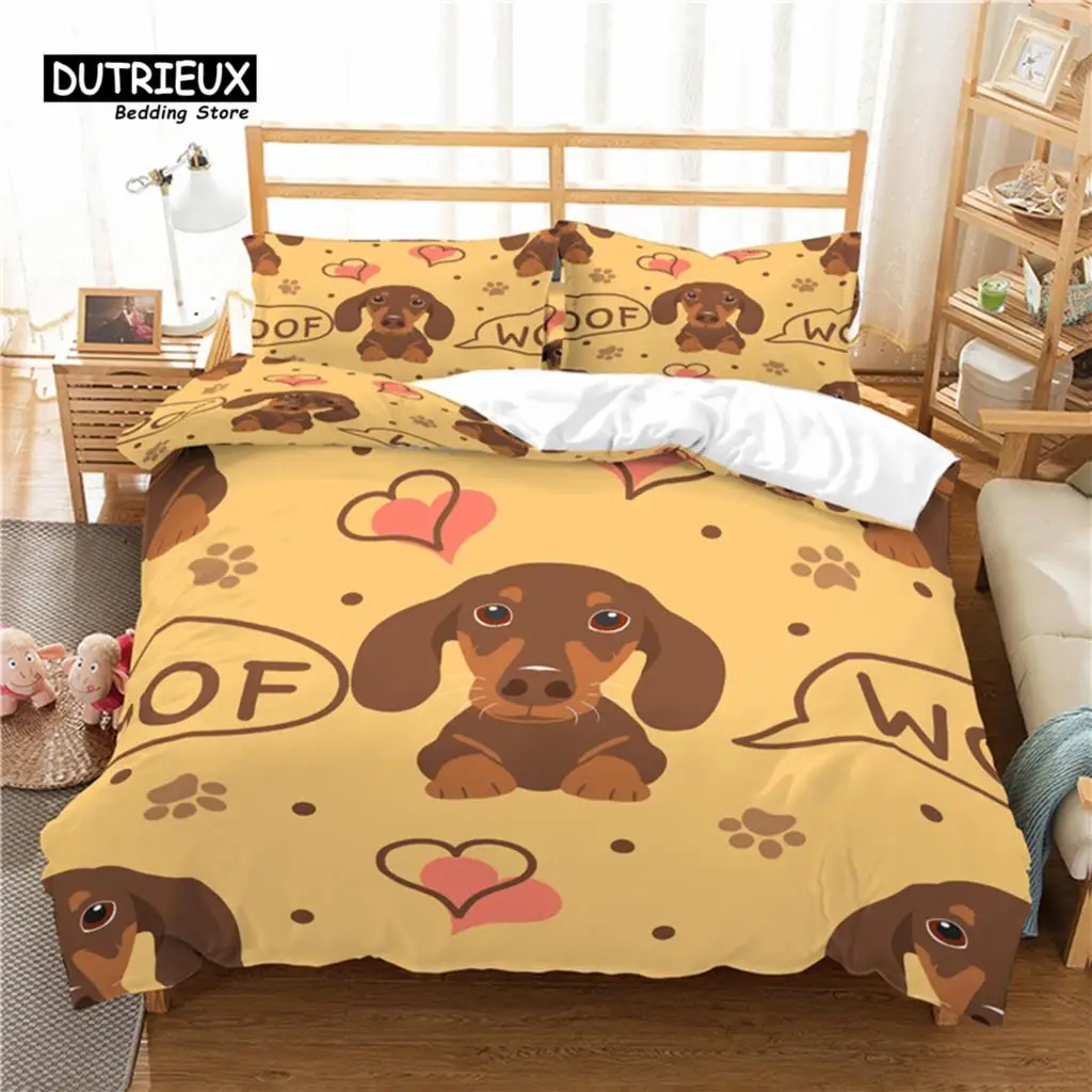 

Home Living Luxury 3D Cut Dog Print 2/3Pcs Comfortable Duvet Cover PillowCase Bedding Sets Queen and King EU/US/AU Size