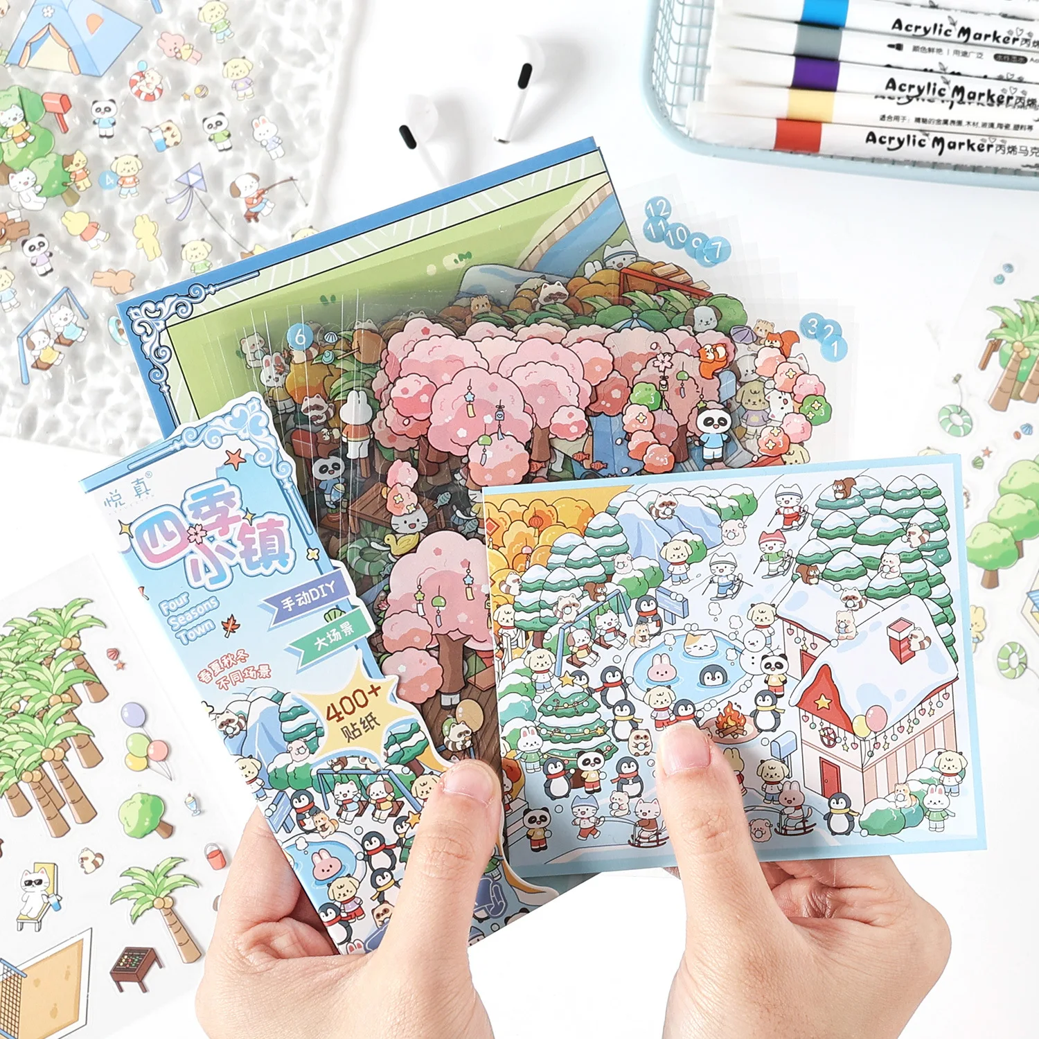 Whimsical Island-Inspired Sticker Collection - Landscape & DIY Decompression Designs