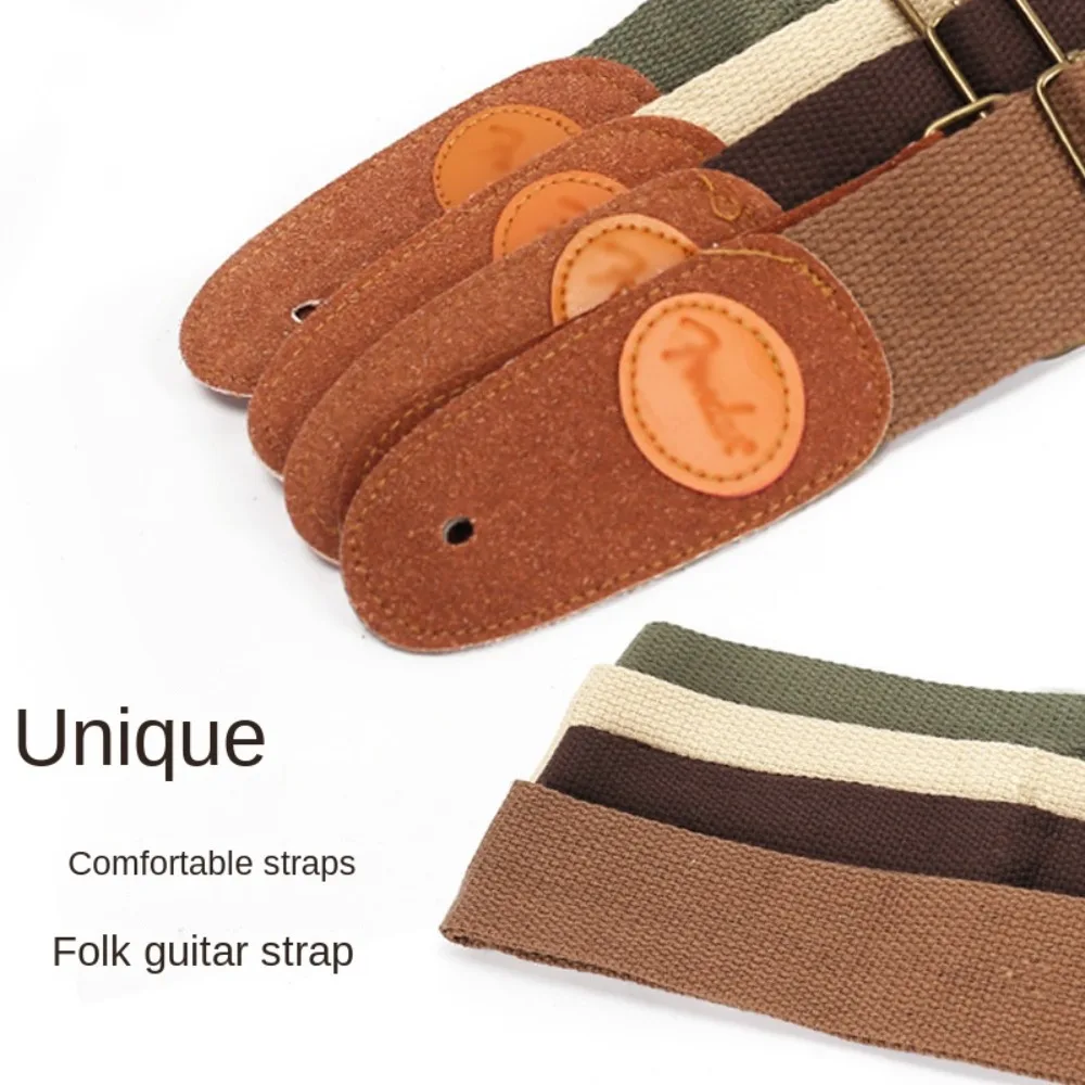 

Cotton Cotton Guitar Strap Leather Webbing Classical Guitar Strap Adjustable Multi-Color Acoustic Guitar Strap Holder