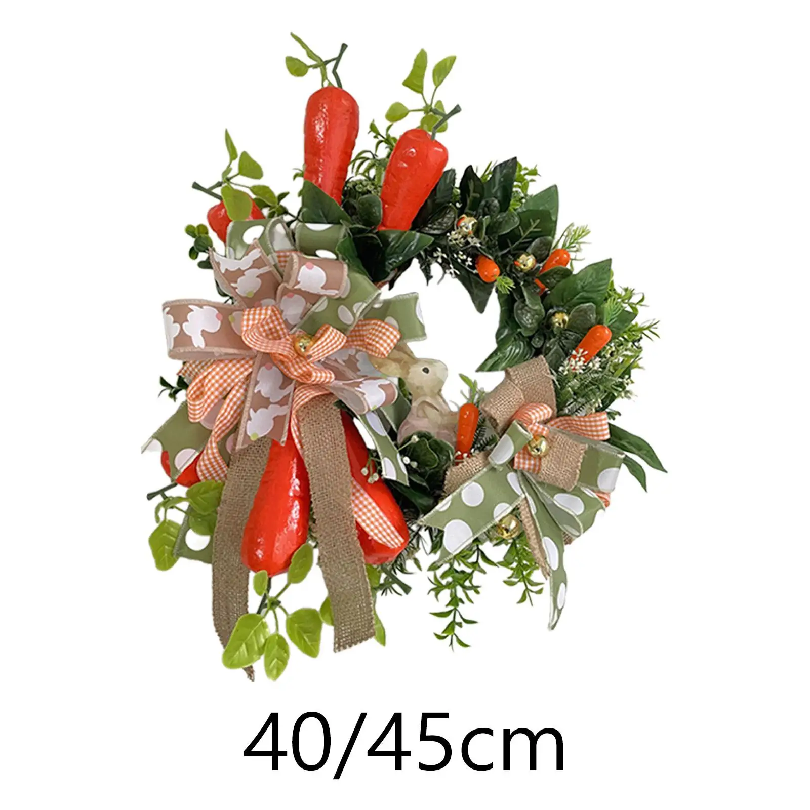 

Artificial Easter Wreath for Front Door Hanging Ornament Decoration Rabbit Garland for Door Party Patio Celebration Festival
