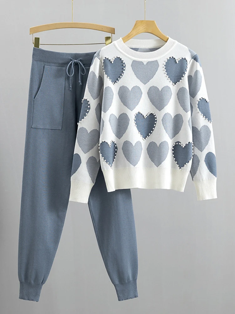 Longsleeve Collar Wrap Beaded Pantset main image 0