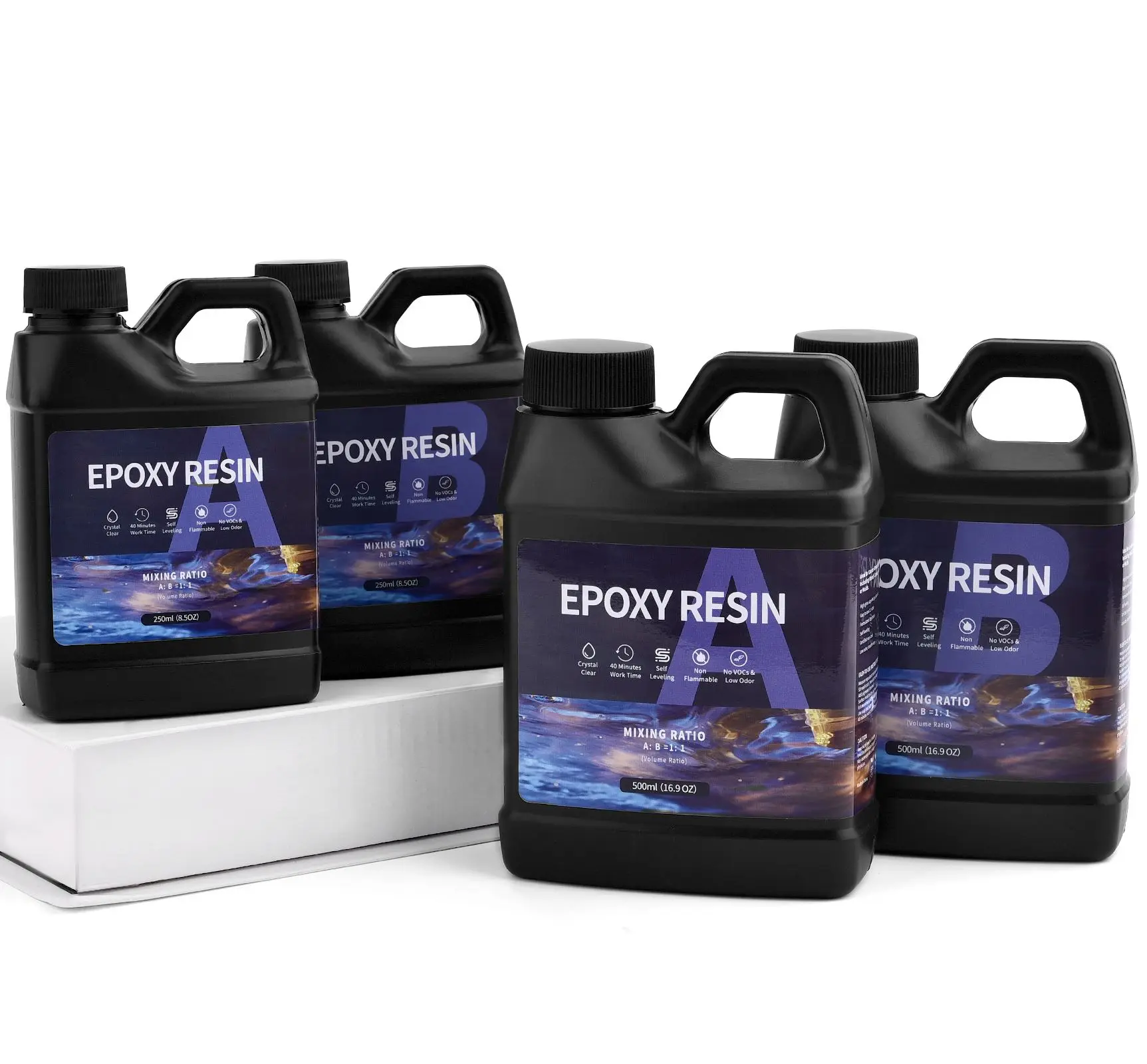 Adesivo de Resina Epóxi Transparente de Alta Definição 1:1 ab 500 1000ml Cola de Cura Cristal Faça Você Mesmo Joias Artesanato