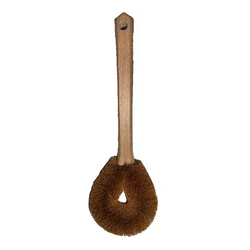 Eco - Friendly Coconut Fiber Dish Brush with Bamboo Handle - Durable Kitchen & Bath Cleaning Tool (1PCS)