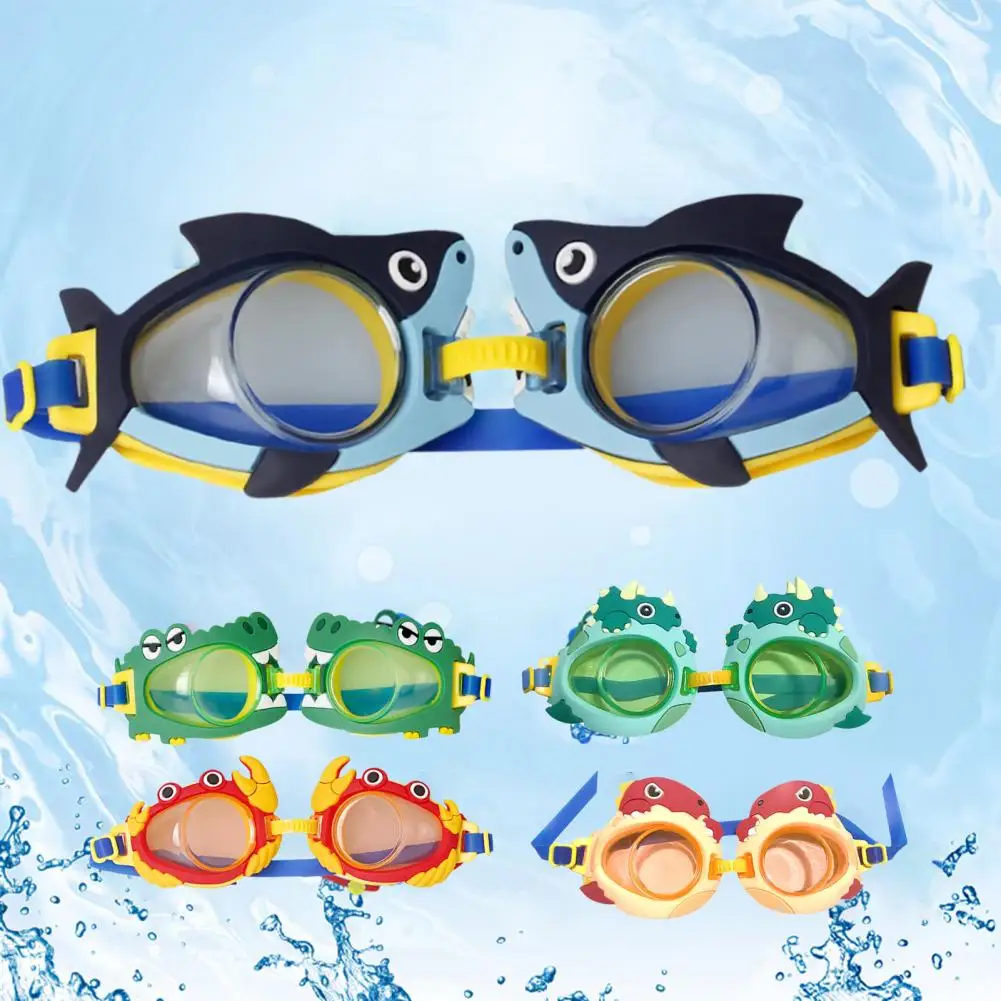 Kids Swim Goggles Adjustable Strap Transparent Lens Waterproof Animal Shape Diverse Styles Anti-frog ABS Cartoon Design Swimming