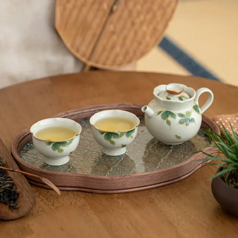 Exquisite Ceramic Tea Pot Portable Travel Tea Infuser Outdoor Ball Hole Filter Teapot Handmade Ceramic Tea Accessories
